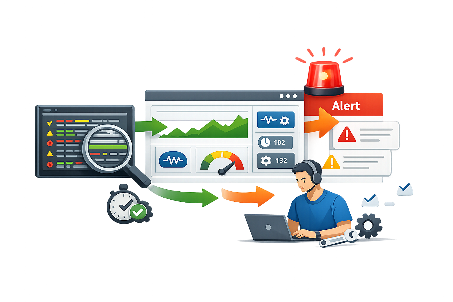 Monitorización de sistemas con métricas y alertas en acción