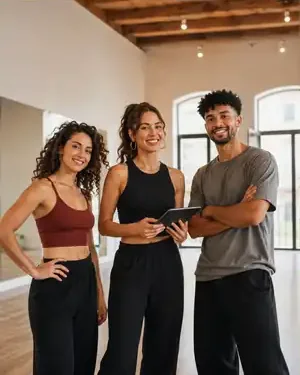 Equipo de profesores de Ritmo Vivo en el estudio