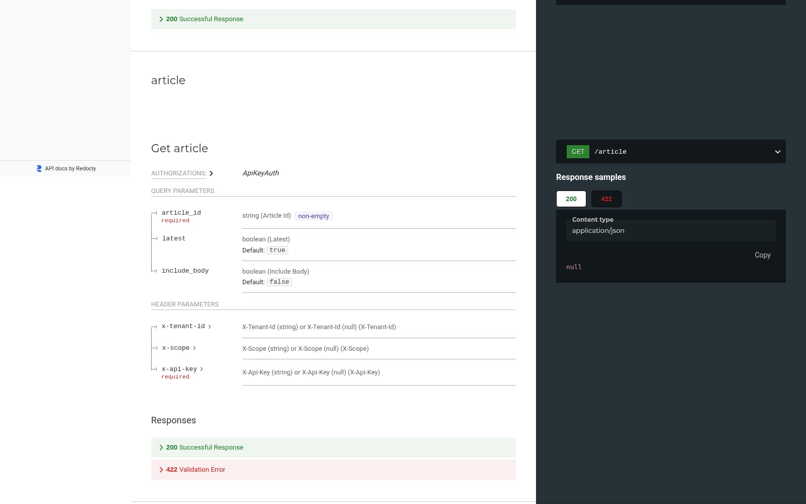 Endpoints para crear y consultar artículos en la API editorial