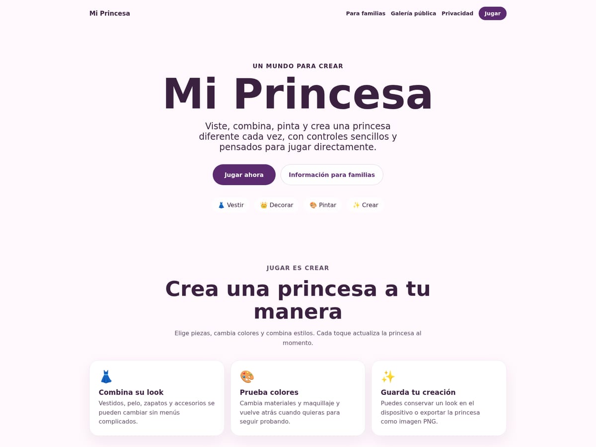 Landing real de Mi Princesa
