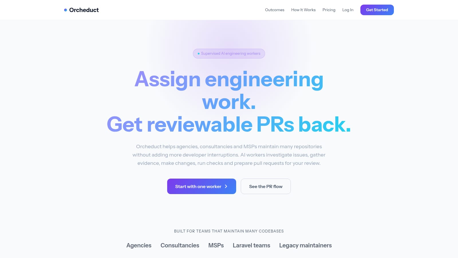 Orcheduct: asignar trabajo de ingeniería y recibir pull requests revisables