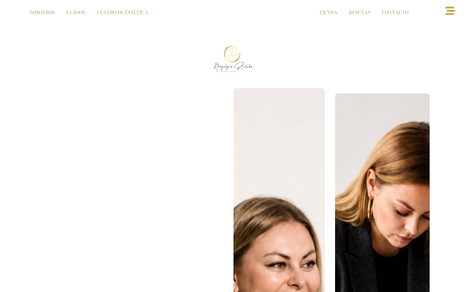Web de KR Beauty Academy para formación estética